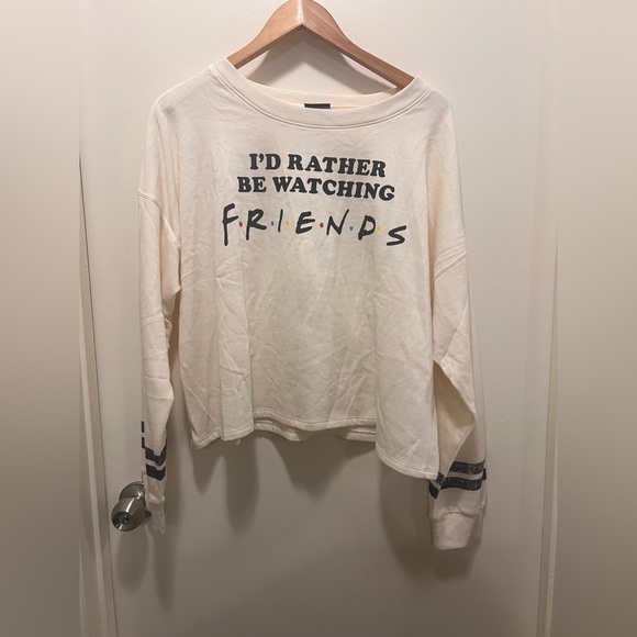 Friends TV Show I’d Rather Be Watching Friends Crop Sweater XXL Graphic Pullover - Picture 2 of 6